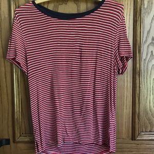 red and white striped tshirt